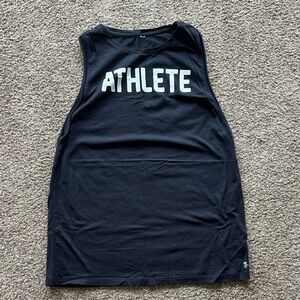 Under Armour Black Tank Top with White ATHLETE Print